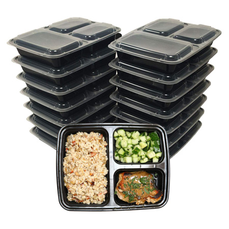 Gurv 3 Compartment Microwavable Container
