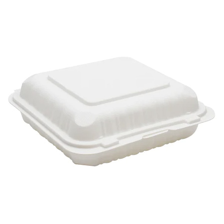 EP81-8x8 Microwavable PP Square Clamshell Food Container-150Pcs